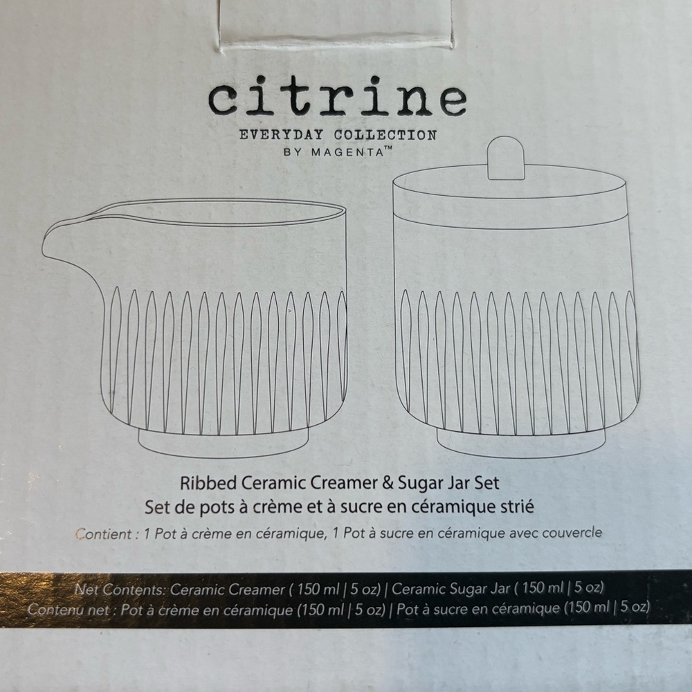 Magenta Cream Ribbed Ceramic Serveware Set - Picture 6 of 8